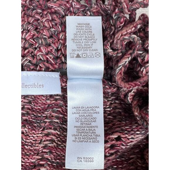 JH Collectibles Woman's Red Fringe Open Knit Cardigan With Loop Details Sz. Lg. - Picture 6 of 8